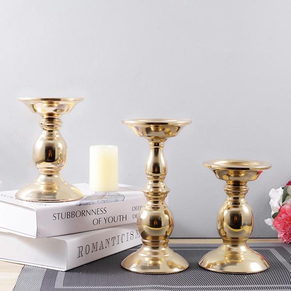 

candle holders luxury metal creative holder table pillar vintage outdoor candlestick retro centro de mesa gold home decor bs60ch