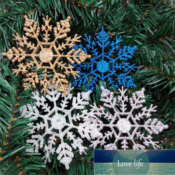 12 pezzi 10 cm materiale ambientale Natale carino oro bianco blu fiocco di neve neve festa vacanze ornamenti natalizi decorazione della casa
