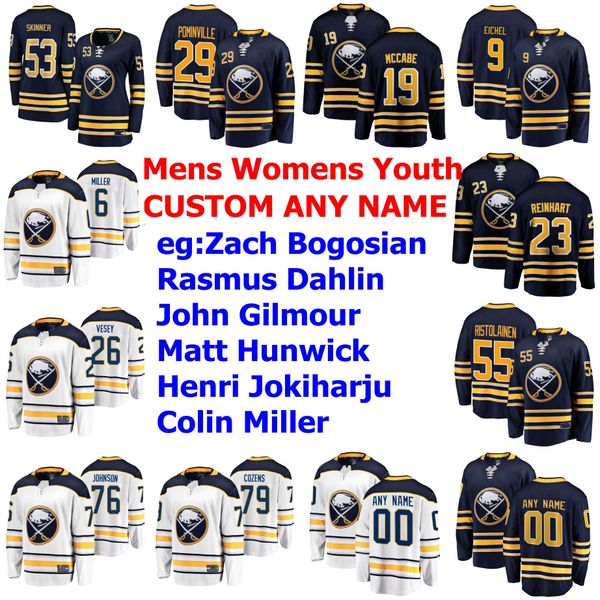 

buffalo sabres jerseys jack eichel jersey sam reinhart rasmus ristolainen jeff skinner jake mccabe blue hockey jerseys custom stitched, Black;red