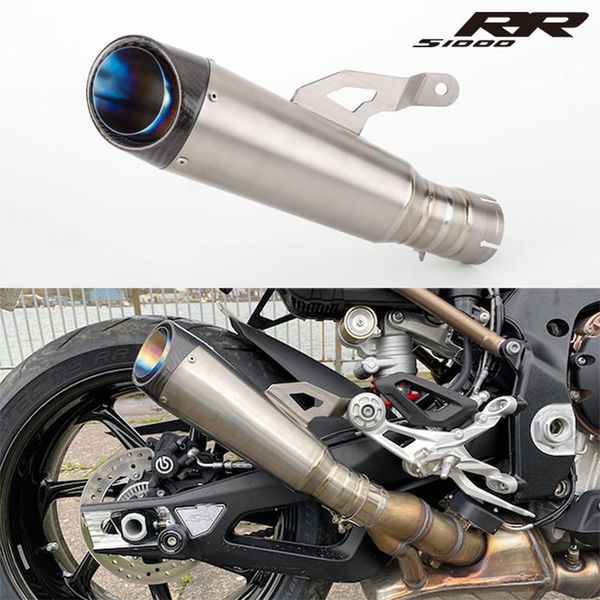 

motorcycle exhaust system titanium alloy escape full for s1000rr 2021 front mid link pipe carbon fiber muffler slip on