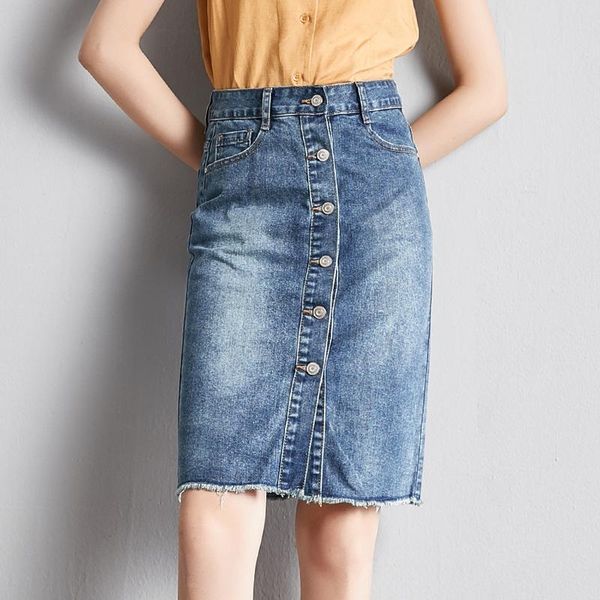 

skirts women's denim short skirt solid high waist single breasted jeans edging hem mini for women spring summer 2021, Black