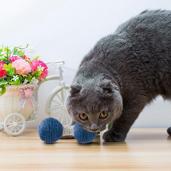 

cat toys pet kitten pets dumbbell sound training teaser scratch chew catch sisal squeaky toy animal cats ornaments