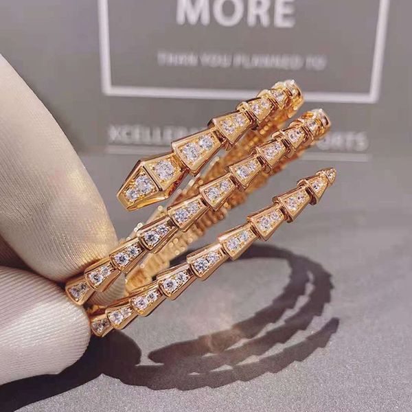 

bangles bracelet heavy industry double coil snake bone full diamond female titanium steel vacuum plating fairy versatile festival, Black