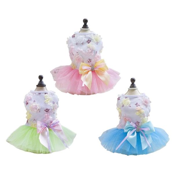 

dog apparel lace princess skirt pet luxury bow dress tutu sweet puppy 72xf
