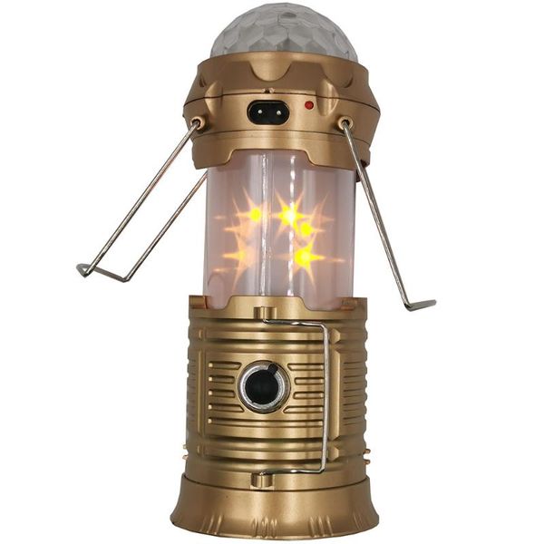 

portable lanterns 4 in 1 solar led multifunctional shining stars lantern lamp crystic ball stage light recharging camping hiking