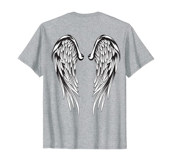 

angel wings feathers t-shirt, White;black