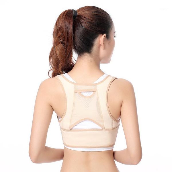 

back support adjustable posture corrector spine shoulder lumbar brace belt correction blet1, Black;blue
