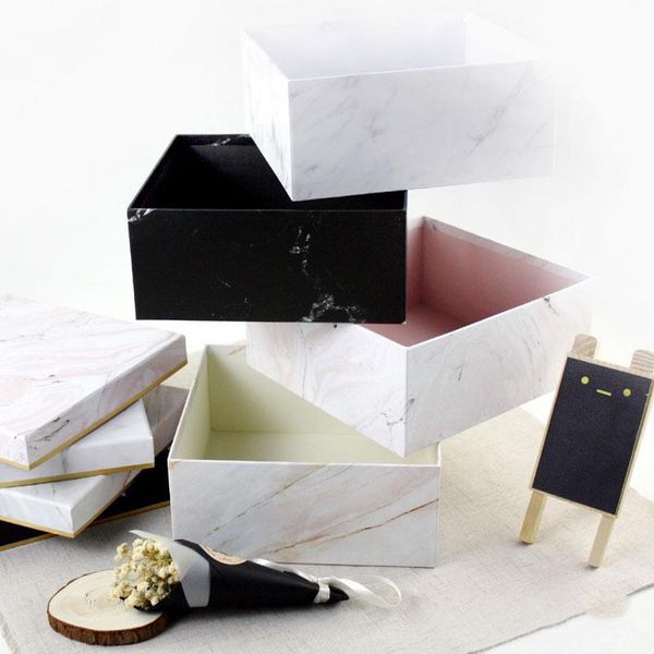 

3pcs/set s/m/l marble pattern gift box high grade big gift boxes creative surprise packaging empty large boxes for party