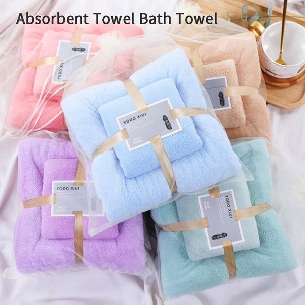 

shower caps 70x140cm 35x75cm 2pcs towel set absorbent soft bath /face towels