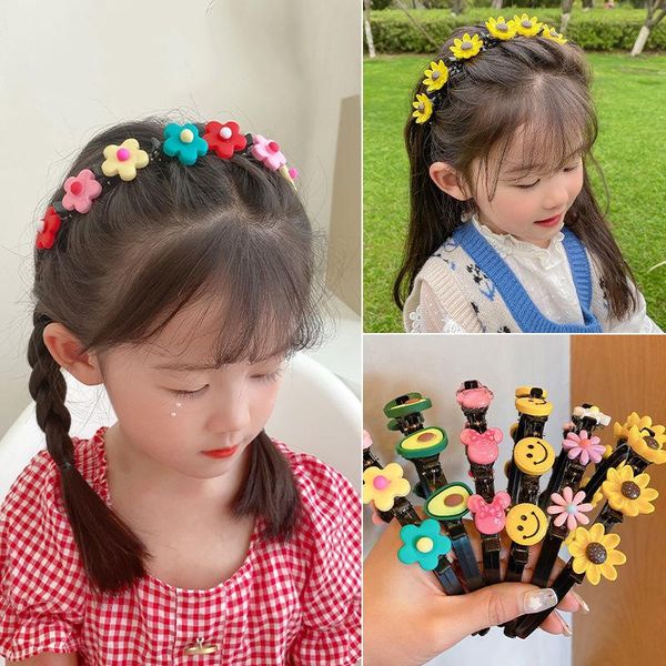 

hair accessories gril double bangs hairstyle clips hairpin head hoop twist plait front headband beauty tool headdress women, Slivery;white