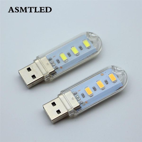 

book lights portable keychain mini usb light 3 leds night 5730 smd reading led lamp bulb for notebook power bank computer laptop