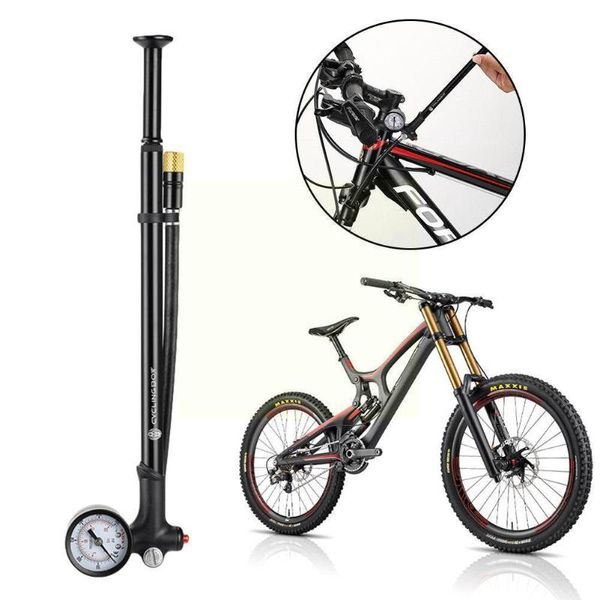 

bike pumps bicycle pump mtb road absorber front fork tire inflator with pressure gauge hose air cycling d8a9