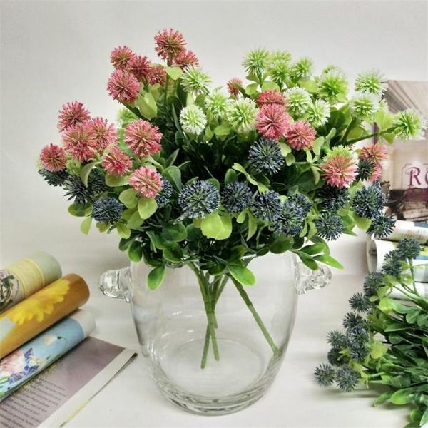 

decorative flowers & wreaths 7pcs fake dandelion (5 stems/bunch) 11.81" length simulation plastic shallot balls for wedding home artifi