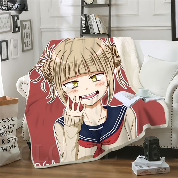 

cloocl anime ahegao endless expression 3d print casual style conditioning blanket sofa teens bedding throw blankets plush quilt