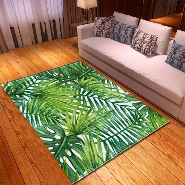 

carpets home decor 3d rainforest anti-slip bedroom rug dining room floor area palms leaves living carpet blue rugs