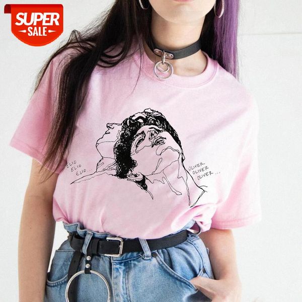 

sunfiz yf elio oliver call me by your name summer short sleeve t-shirt men cotton tshirts men t shirt o-neck tv show print tee #0n21, White