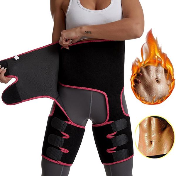 

women's shapers women neoprene waist trainer sweat shapewear slim belt thigh trimmer leg slender toned muscles band slimmer, Black;white
