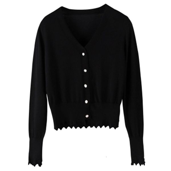 

women's knits & tees women's cardigan sweater knitted-out long sleeve crochet with short buttons zy1612 umkt, White