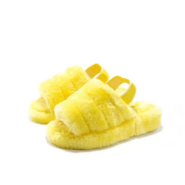 

women pantoufle slipper fur disco slippers fur rainbow disco checker slide slides platform sliders sandals hausschuhe thick bottom size35-44, Black