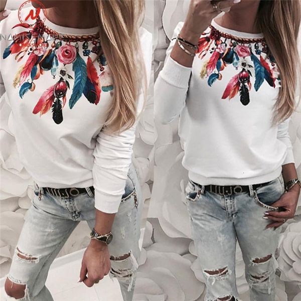 

women long sleeve hoodies for streetwear patchwork design o-neck print autumn winter war comfortable casual pullovers top, Black