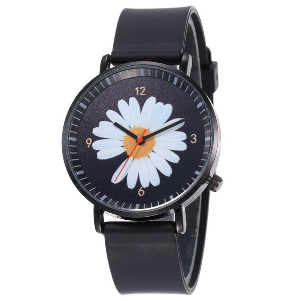 

wristwatches 2021 daisy watch fashion men women wrist watches rubber chrysanthemum simple style clock korea c3933, Slivery;brown