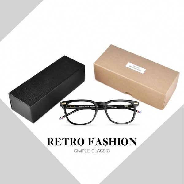 

fashion sunglasses frames thom brand retro square acetate optical glasses frame men women myopia prescription eyeglasses with original box t, Black