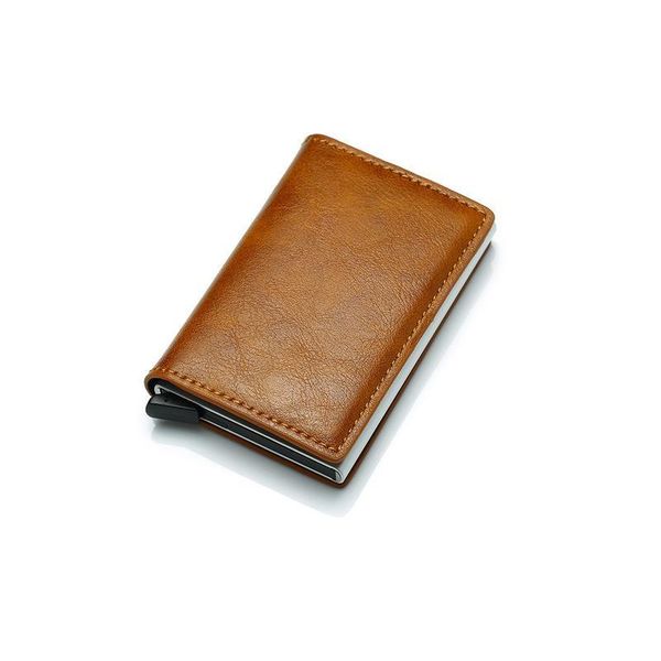 

bycobecy antitheft men business creditcard holder blocking rfid wallet leather security information aluminum met jllkat