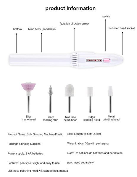 

nail drill & accessories electric manicure machine with polishing head for pedicure file tool