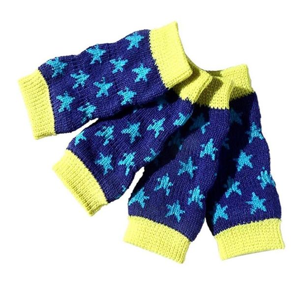 

dog apparel lixf cute pet cotton non-slip warmers socks, set of 4 blue and yellow m