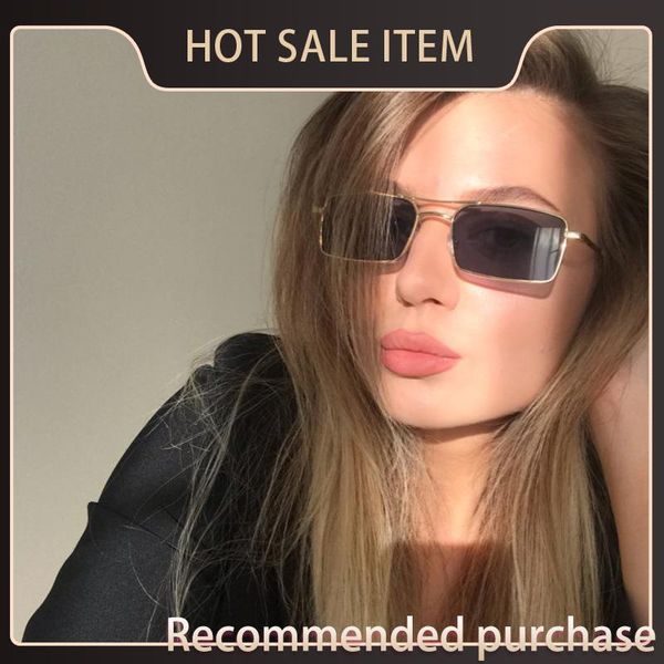 

female clear designer rectangle new shades glasses frame sunglasses small uv400 bridge vintgae 2021 mens double women yellow aeaeh xrkrt, White;black