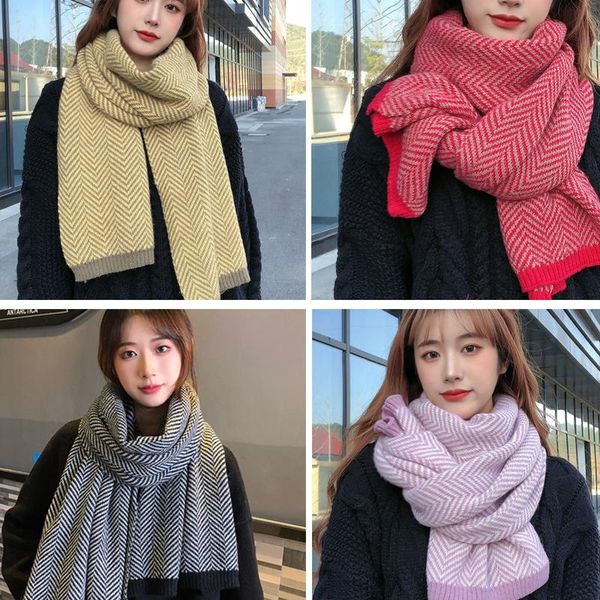 

scarves ladies scarf striped long cashmere blanket comfortable and breathable plaid shawl daily wear autumn winter, Blue;gray