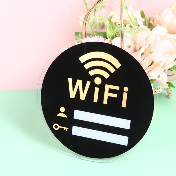 

party decoration exquisite acrylic wifi sign useful wall sticker reminder pratical password (15x15cm)