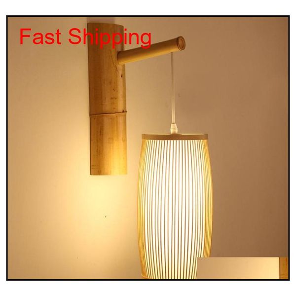 

bamboo wicke rattan lantern shade wall lamp chinese asian art deco sconce light luminaria for restaurant bedroom qyloyh bdenet