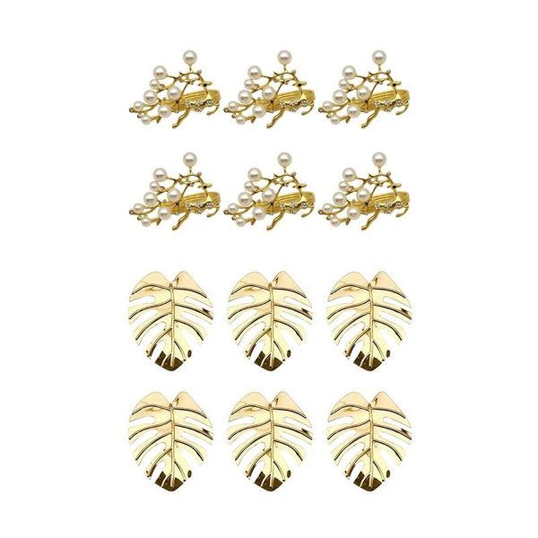 

napkin rings 6 pcs deer ring crystal pearl with 6pcs hawaii wedding party monstera
