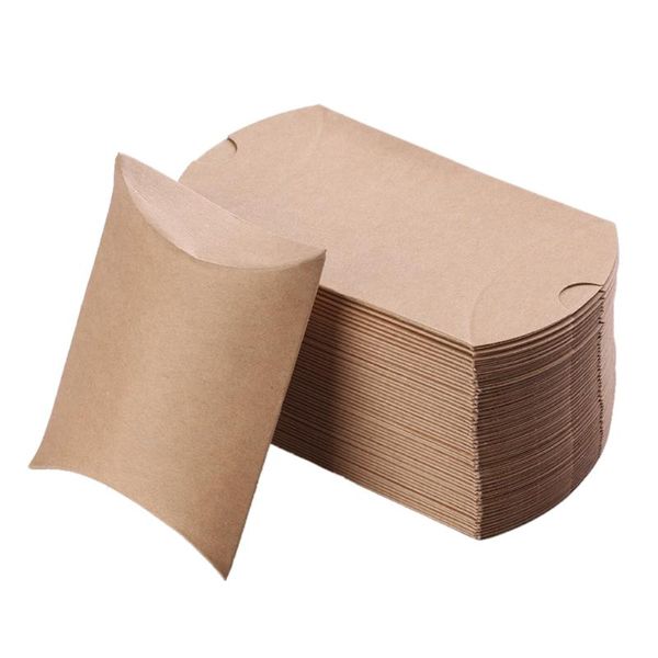 

gift wrap 10pcs favor candy box bag craft paper pillow shape wedding boxes pie party bags eco friendly kraft promotion
