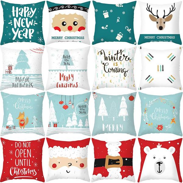 

cushion/decorative pillow single-sided printed cushion cover 45*45 2021 christmas santa claus pillowcase sofa cushions cases covers 0274