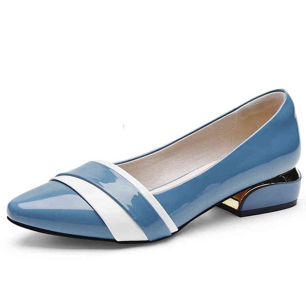 

dress shoes tamanho grande grosso bombas de salto alto feminino apontado dedo do pÃ© boca rasa profissional mulheres sapatos azul branco cor, Black