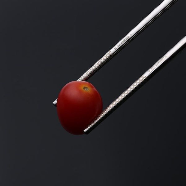 

1 pair stainless steel chopsticks chinese non-slip sticks reusable tableware for home silver sushi sticks korean japanese