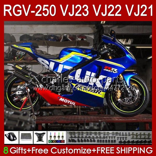 Комплект для тела для Suzuki RGVT RGV 250 CC RGV250 SAPC VJ23 CoSling RGV-250CC Factory Blue RVG250 250CC 97 98 Кузов 107HC.191 RGVT-250 VJ 23 RGV-250 Панель 1997 1998