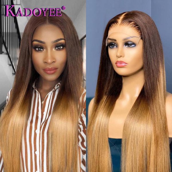 

lace wigs brown blonde front wig human hair 13x1 t part brazilian 2/27 ombre straight for women remy, Black;brown
