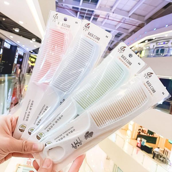 

hair brushes wheat straw handle comb, long plastic hairdressing dense tooth smooth comb tangled, Silver