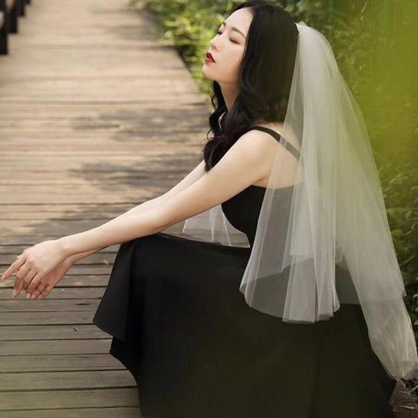 

headpieces head veil bride tiara super xian sen white yarn web celebrity po props wedding dress female simple short style, Silver