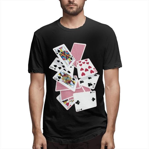 

men's t-shirts men fashion graphic playing cards play to win lucky charms funny printed youth casual t-shirt, White;black