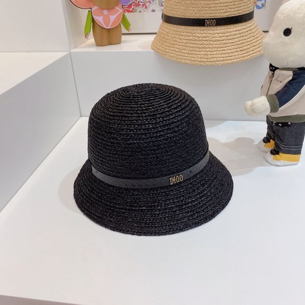 

spring and summer ins net red high grade lafite grass seaside holiday sun shading cornice belt decorative hat children, Yellow