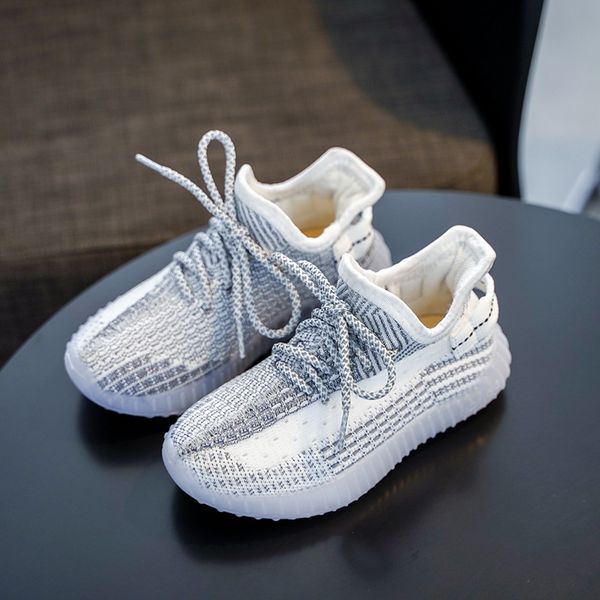 

luminous shoes fashion black mesh sneakers knitted casual shoes night light baby girl shoes kids boys running outdoor shoe, Black;red