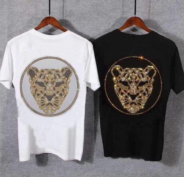 

2021 arrival men t-shirt luxury design cottoncasual fashion new male man mens rhinestones 2n49, White;black