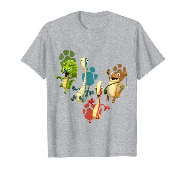 

gigantosaurus 4 kid dinos bill, tiny, rocky, mazu t-shirt, White;black