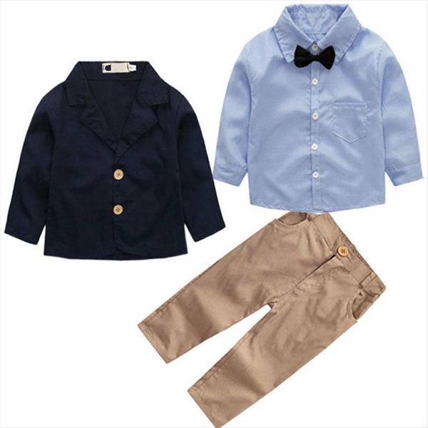 

2 8yrs spring arrival autumn boys clothes 3 pcs long sleeve shirt vest pants handsome gentleman suit selling boy set, White
