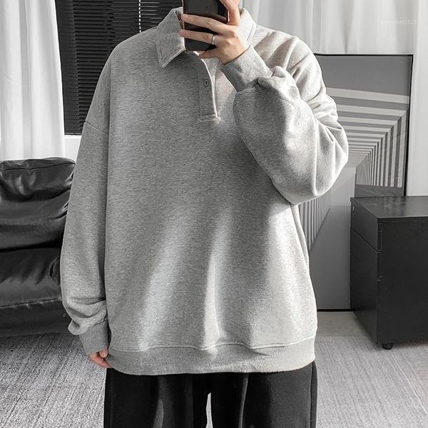 

men's t-shirts men clothing 2021 spring large size loose t-shirt literary fan solid color long-sleeved, White;black