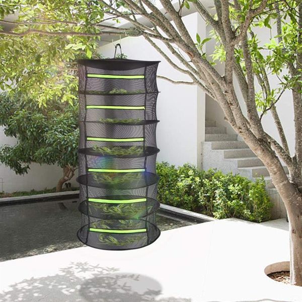 

4/6/8 layers drying rack hanging mesh net steel rings foldable zipper closure for petals buds beans